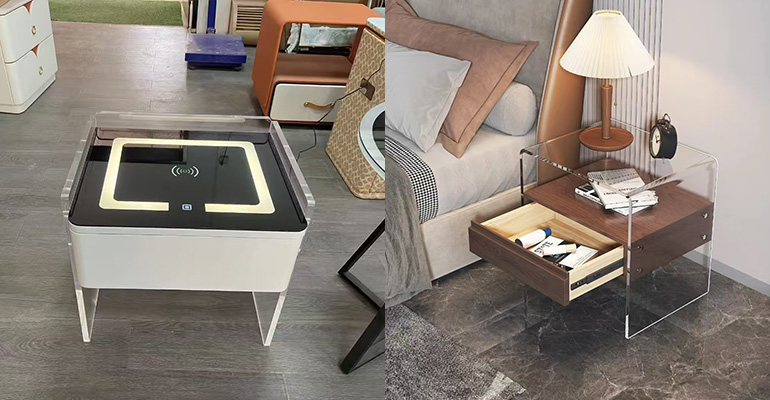 طاولة السرير الاكريليك